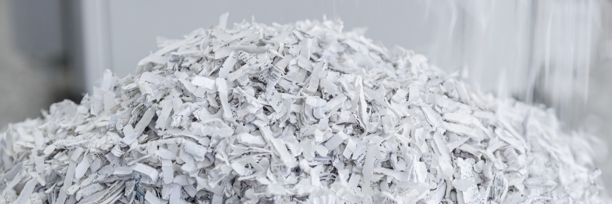 shredded papers in a pile